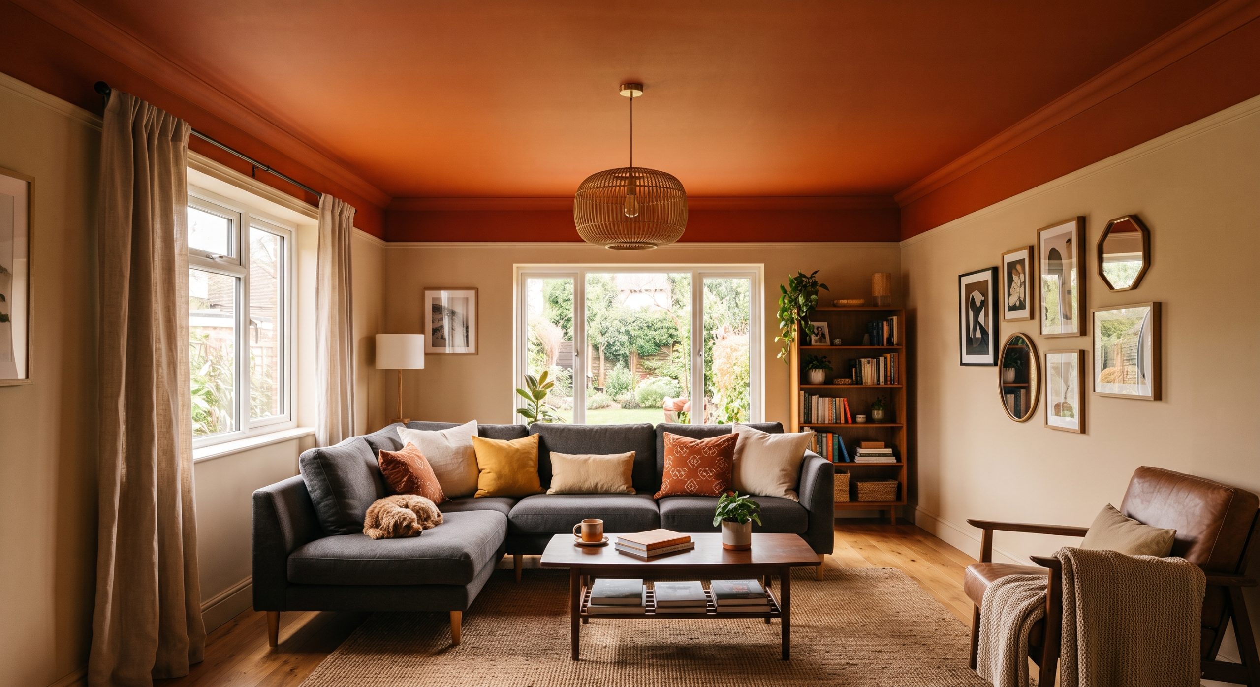Colour Capping: Painting Ceilings with Intense Colours for Warmer Living Rooms