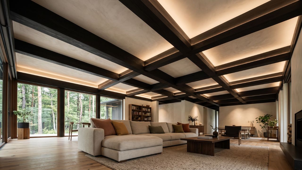 Statement Ceilings Why Exposed Dark Timber Beams Are Set to Define 2027 Living Rooms